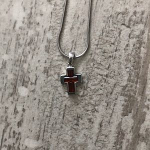 Silver Amber Cross Made in Germany